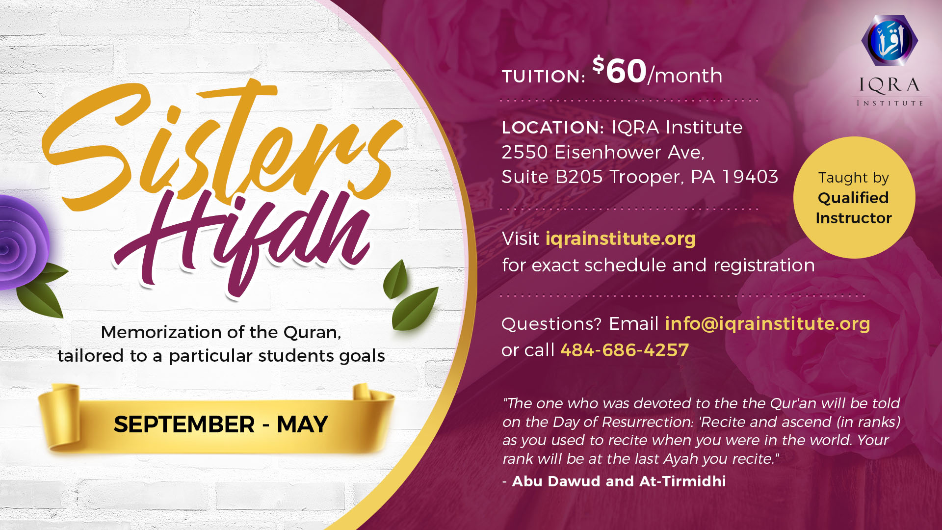 Sisters Hifdh Program – Iqra Institute